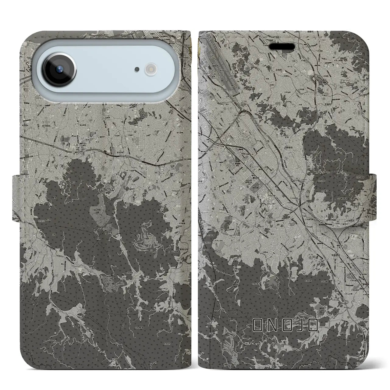 【大野城(福岡県)】地図柄iPhoneケース(手帳タイプ)