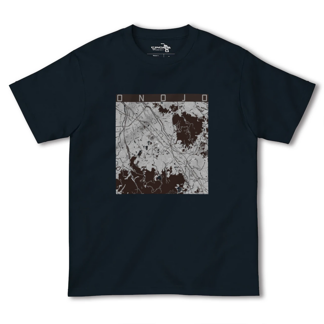 【大野城(福岡県)】地図柄ヘビーウェイトTシャツ