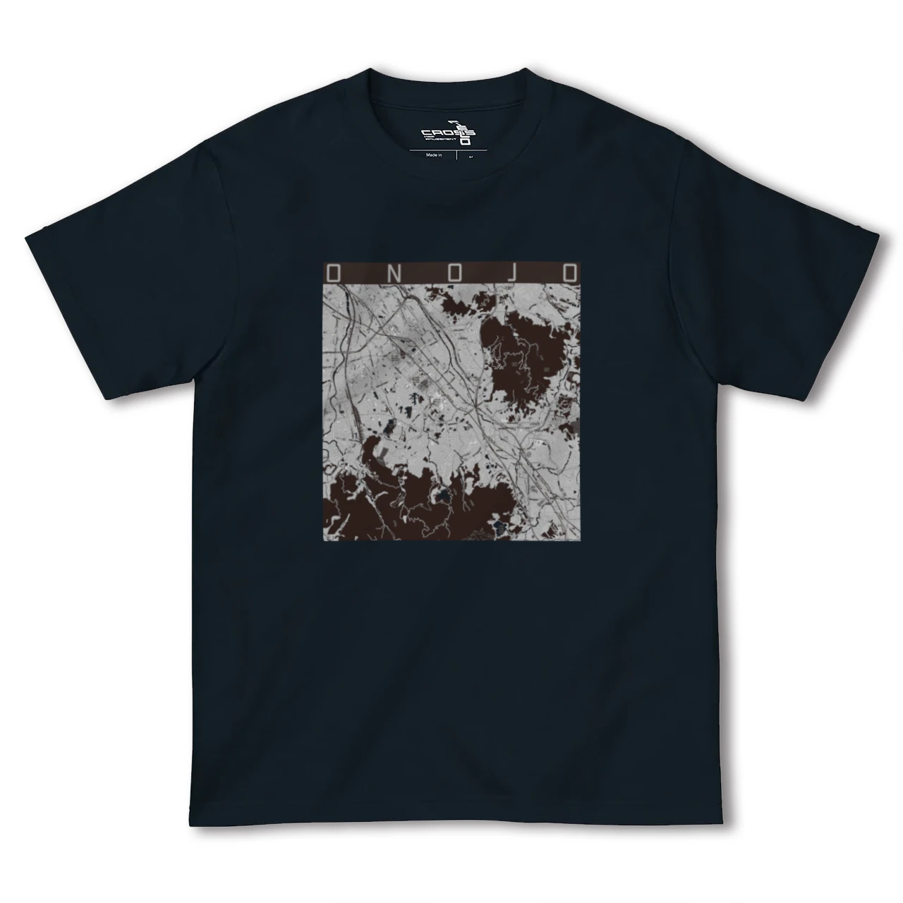 【大野城(福岡県)】地図柄ヘビーウェイトTシャツ