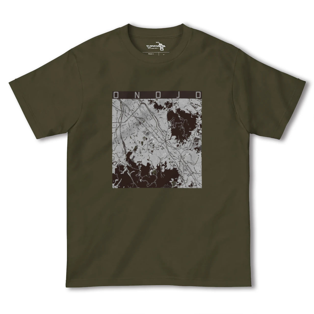 【大野城(福岡県)】地図柄ヘビーウェイトTシャツ