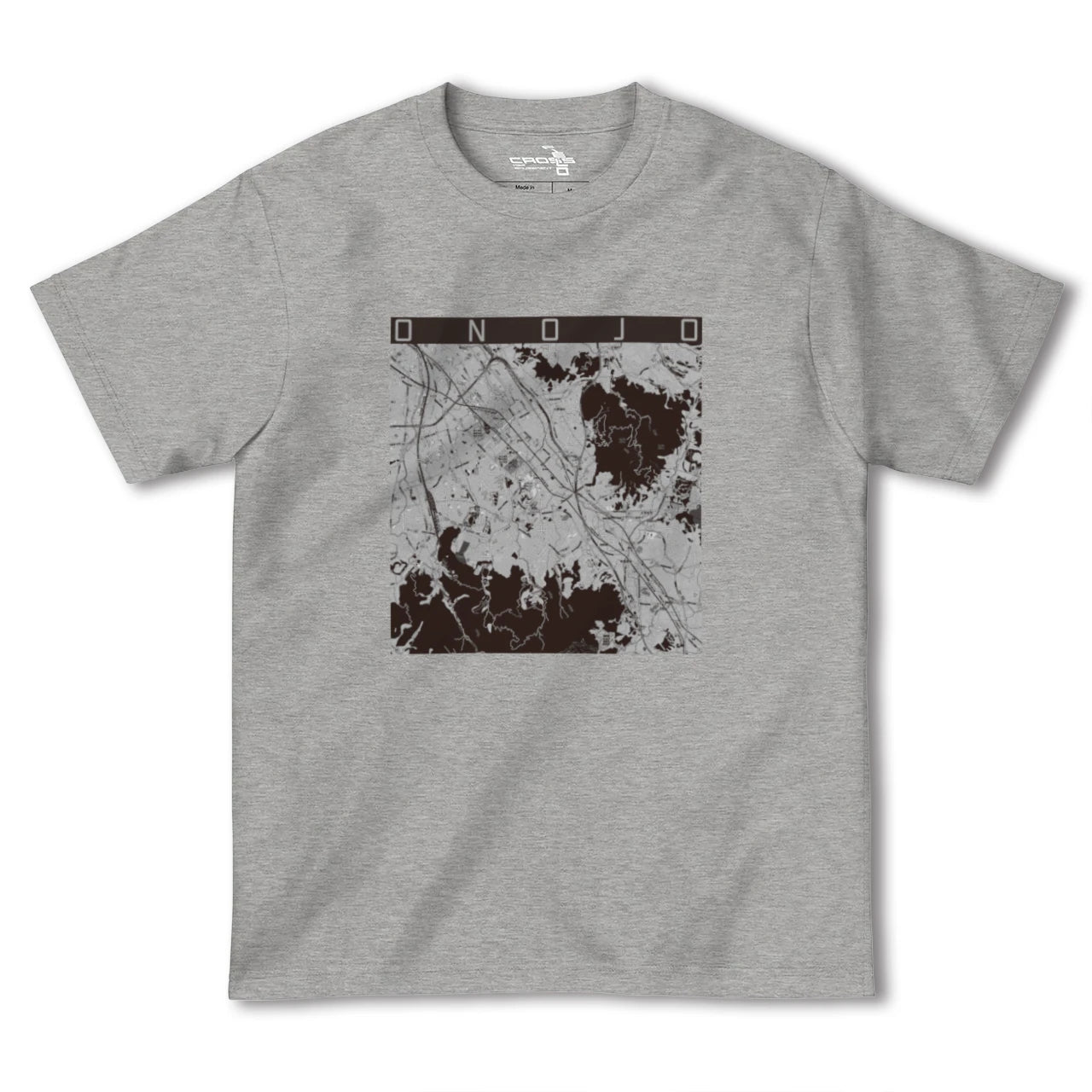 【大野城(福岡県)】地図柄ヘビーウェイトTシャツ