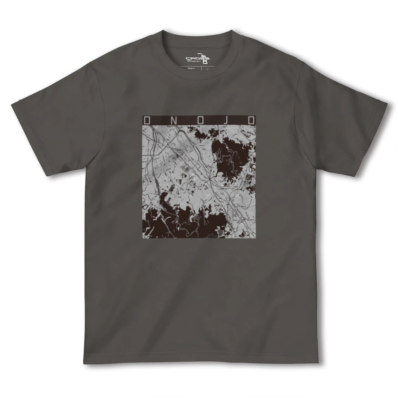 【大野城(福岡県)】地図柄ヘビーウェイトTシャツ