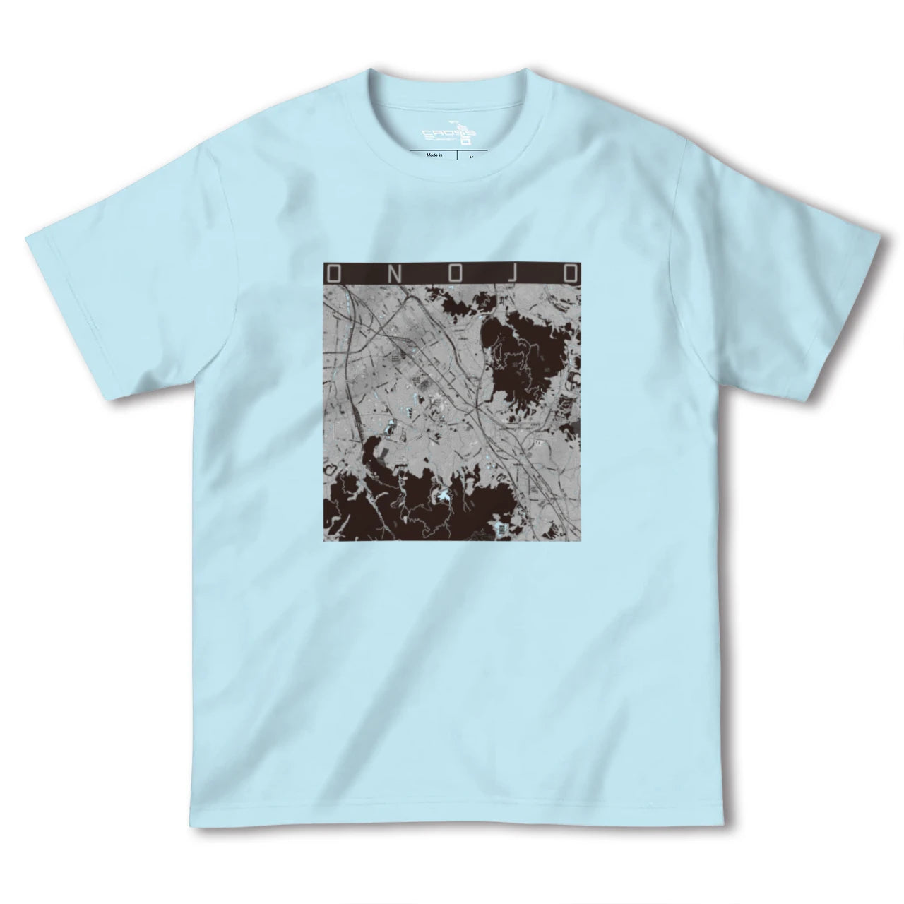 【大野城(福岡県)】地図柄ヘビーウェイトTシャツ