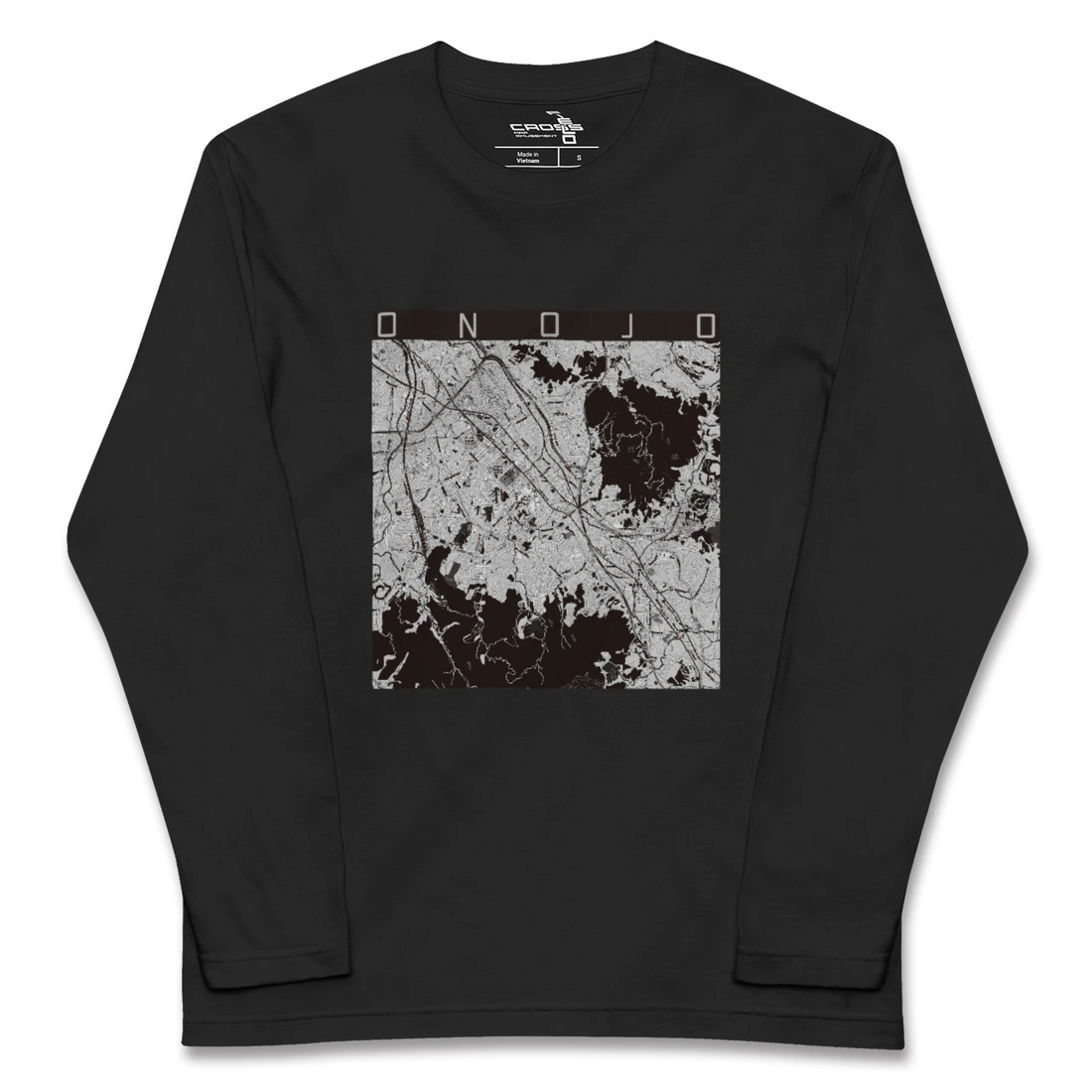 【大野城(福岡県)】地図柄ロングスリーブTシャツ