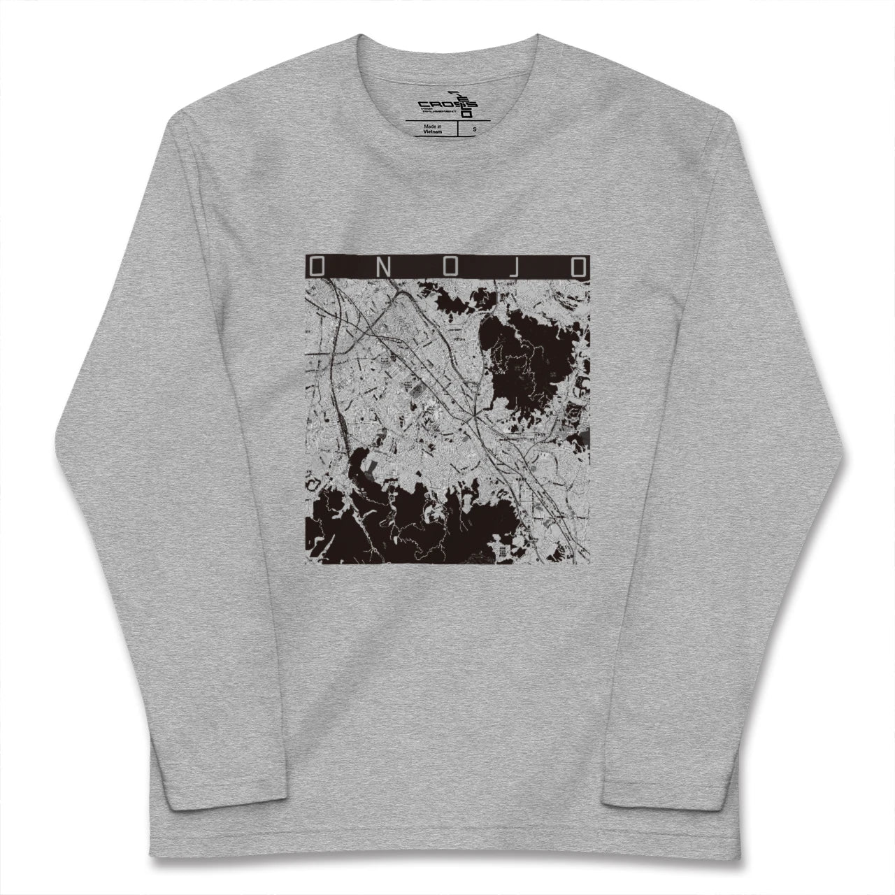 【大野城(福岡県)】地図柄ロングスリーブTシャツ