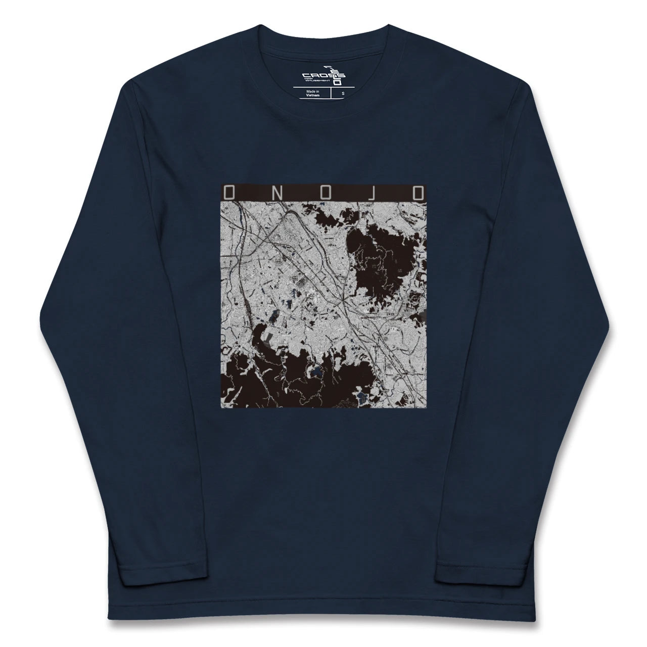 【大野城(福岡県)】地図柄ロングスリーブTシャツ