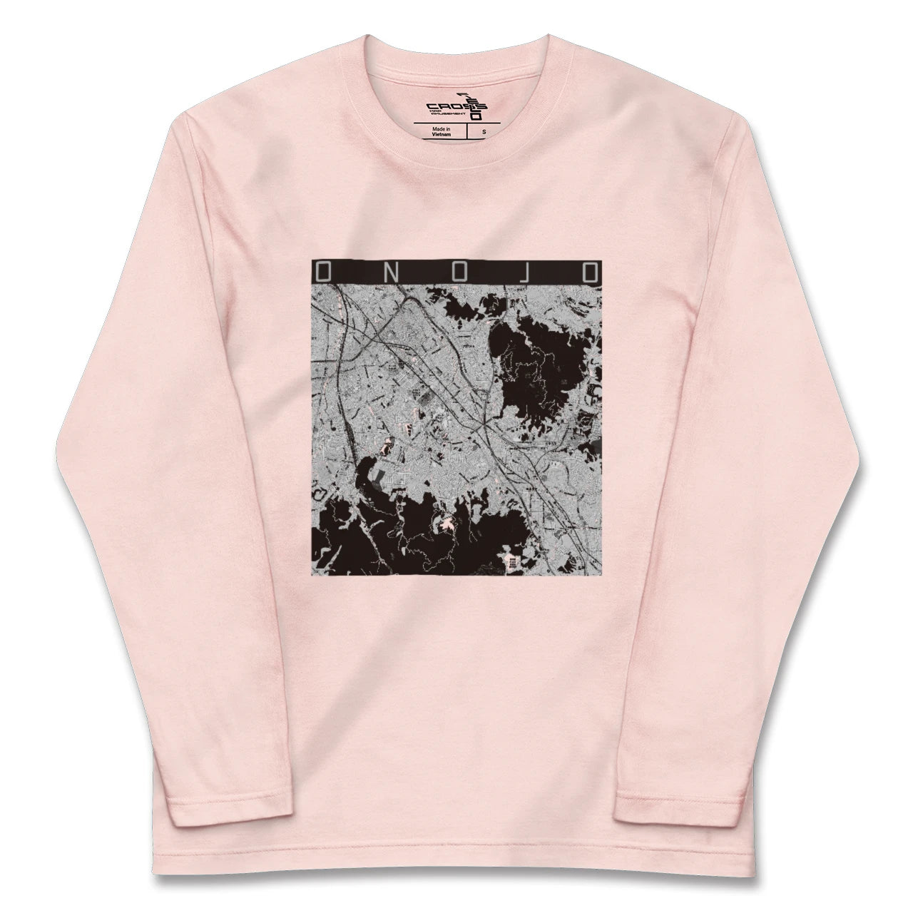 【大野城(福岡県)】地図柄ロングスリーブTシャツ