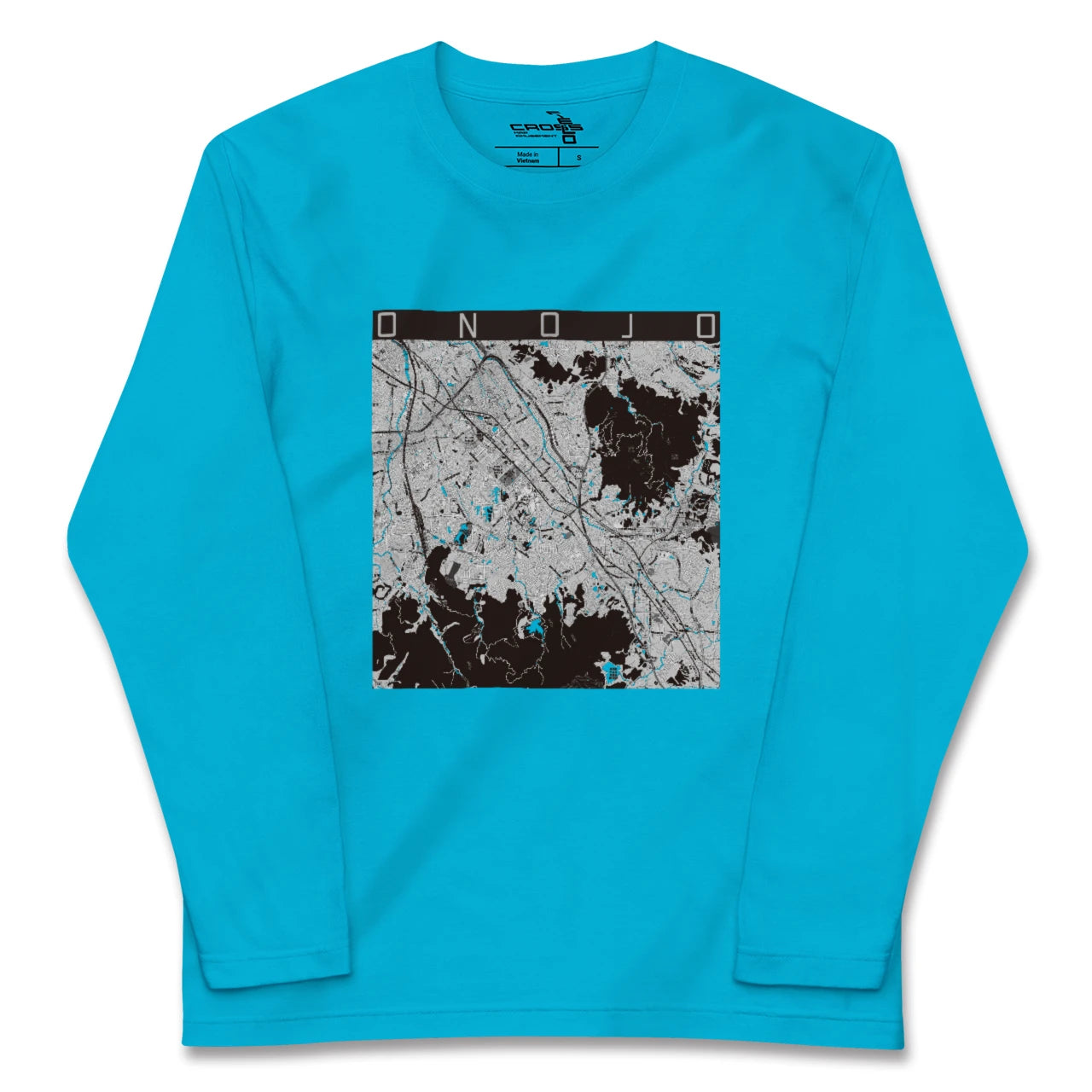 【大野城(福岡県)】地図柄ロングスリーブTシャツ