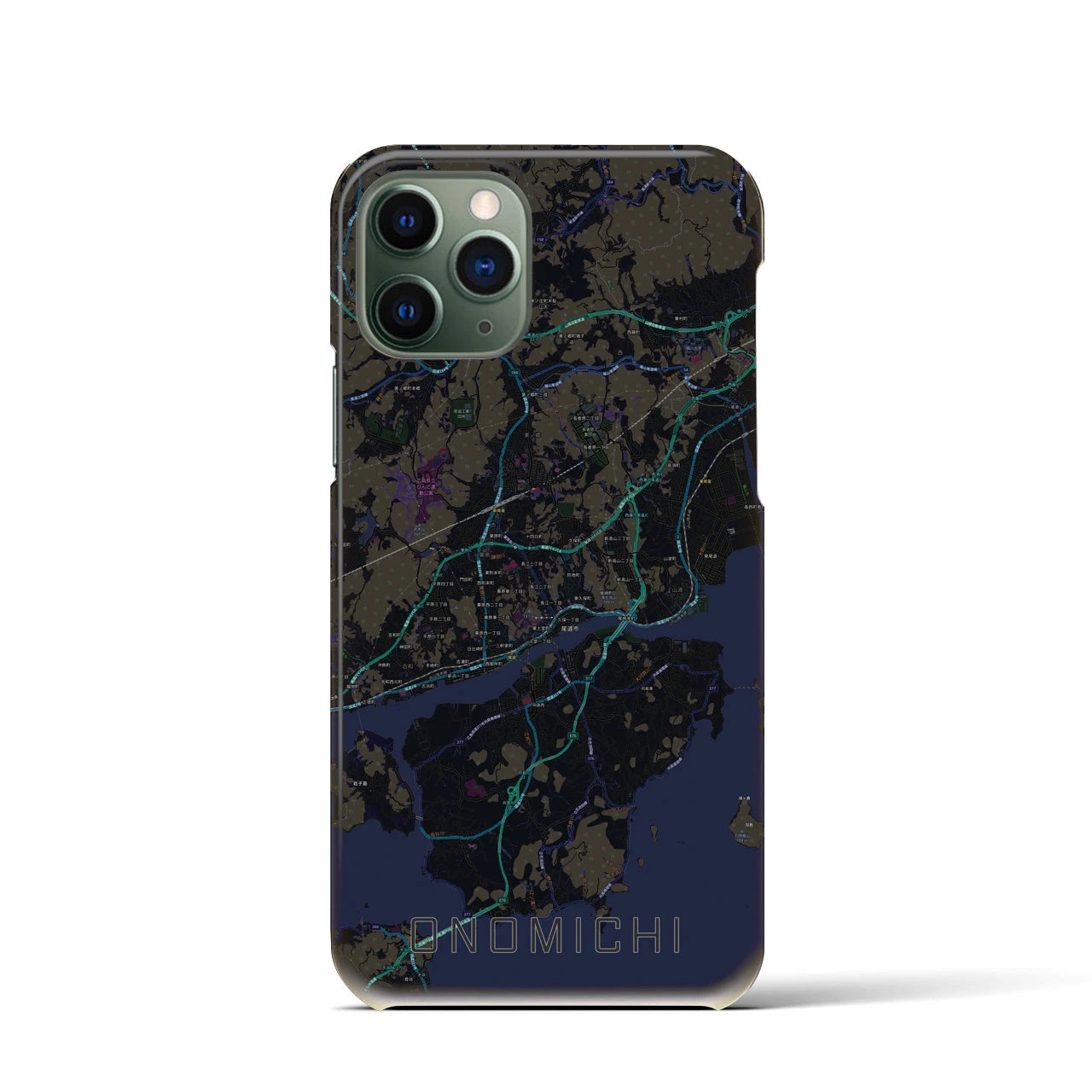 【尾道(広島県)】地図柄iPhoneケース(バックカバータイプ)