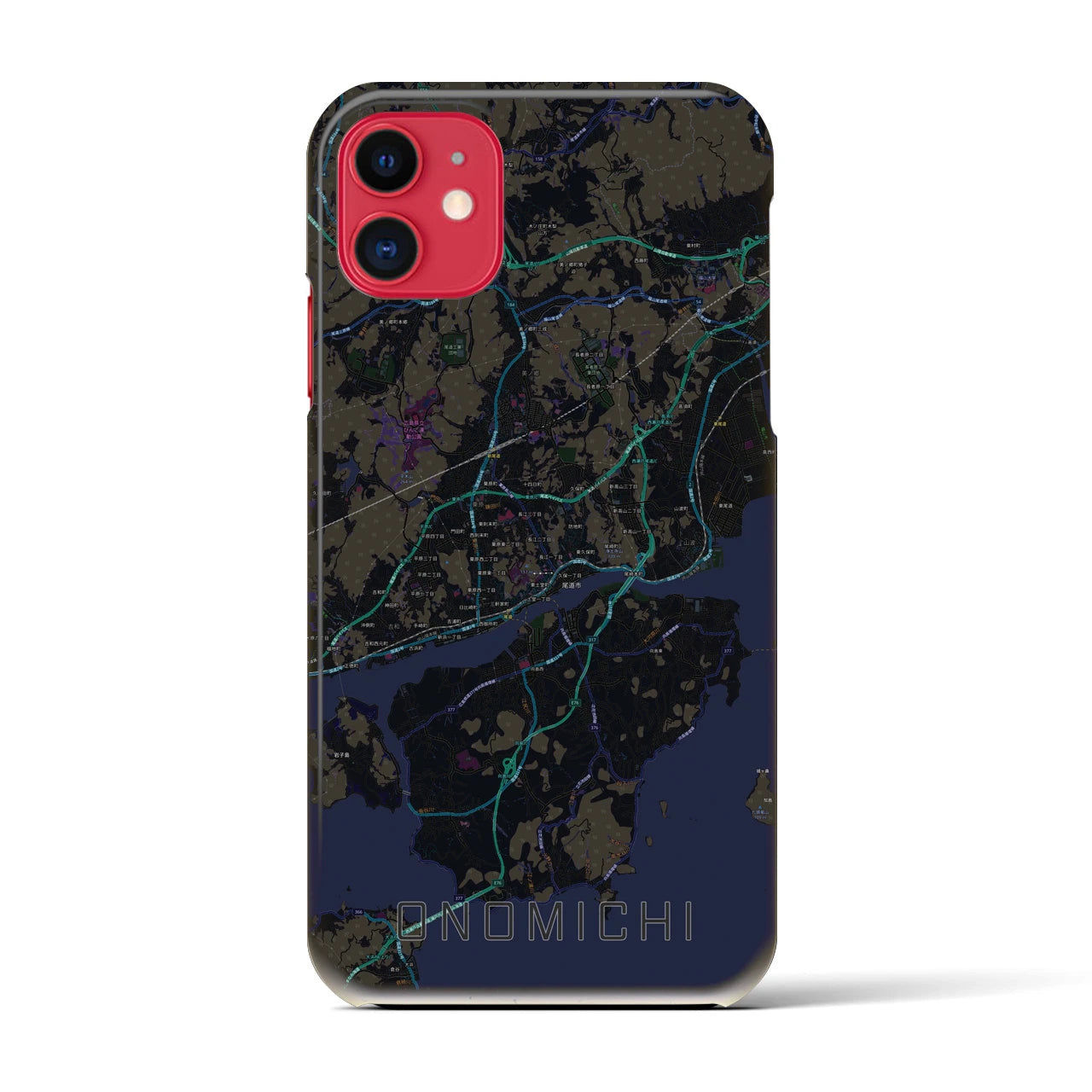 【尾道(広島県)】地図柄iPhoneケース(バックカバータイプ)