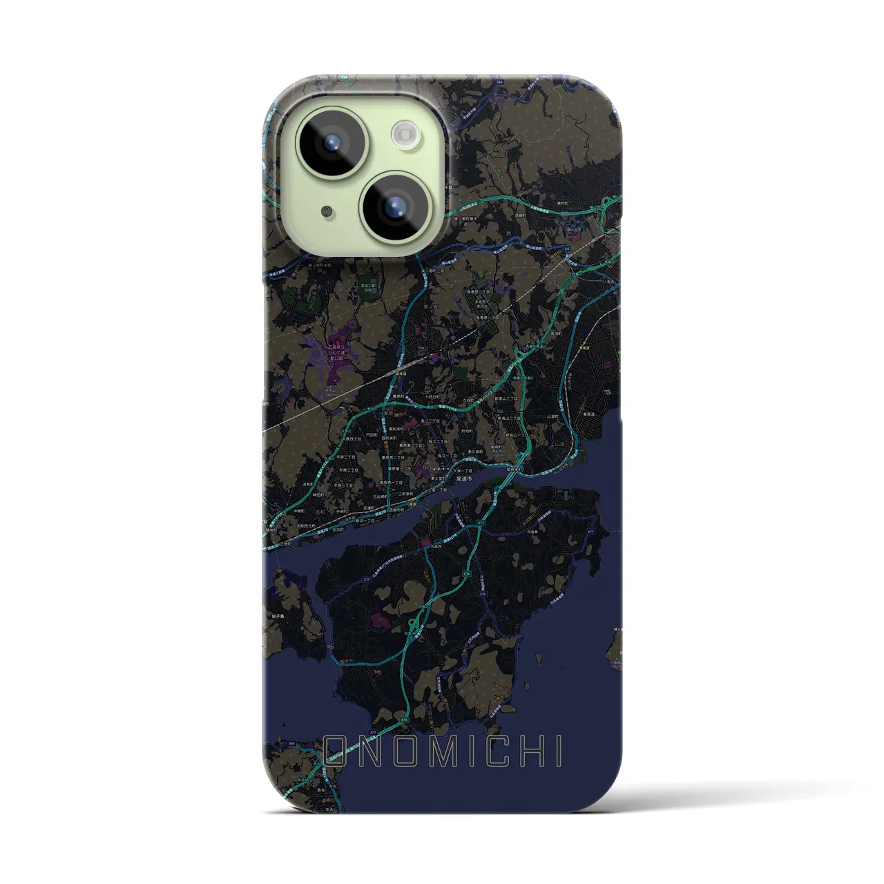 【尾道(広島県)】地図柄iPhoneケース(バックカバータイプ)
