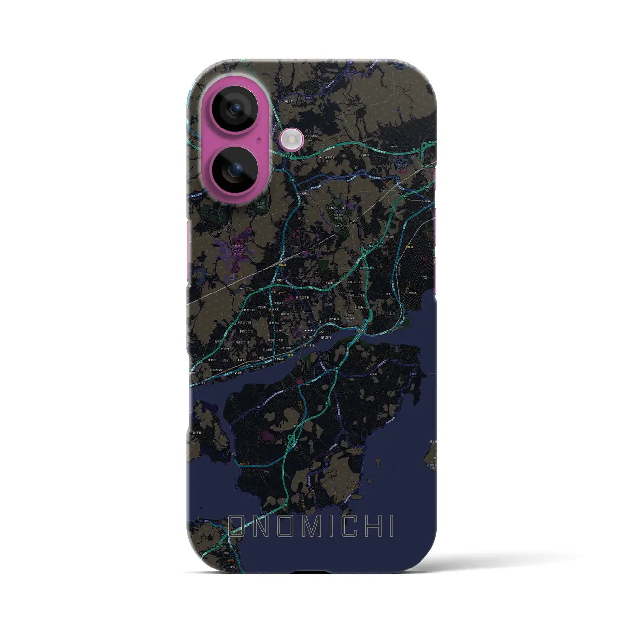 【尾道(広島県)】地図柄iPhoneケース(バックカバータイプ)