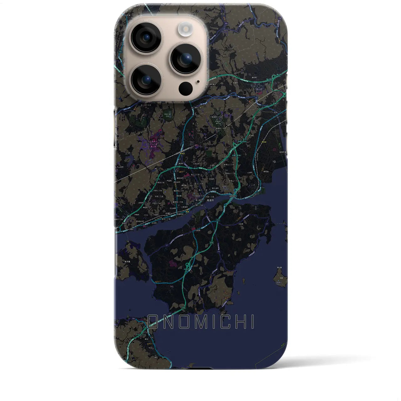 【尾道(広島県)】地図柄iPhoneケース(バックカバータイプ)