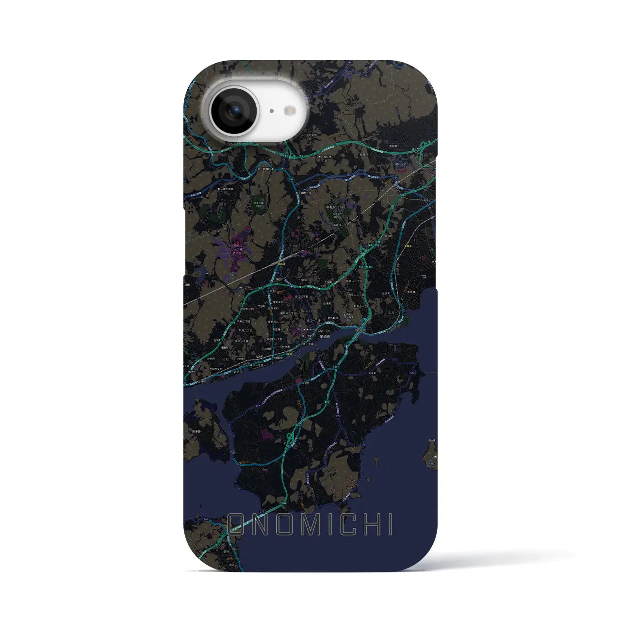 【尾道(広島県)】地図柄iPhoneケース(バックカバータイプ)