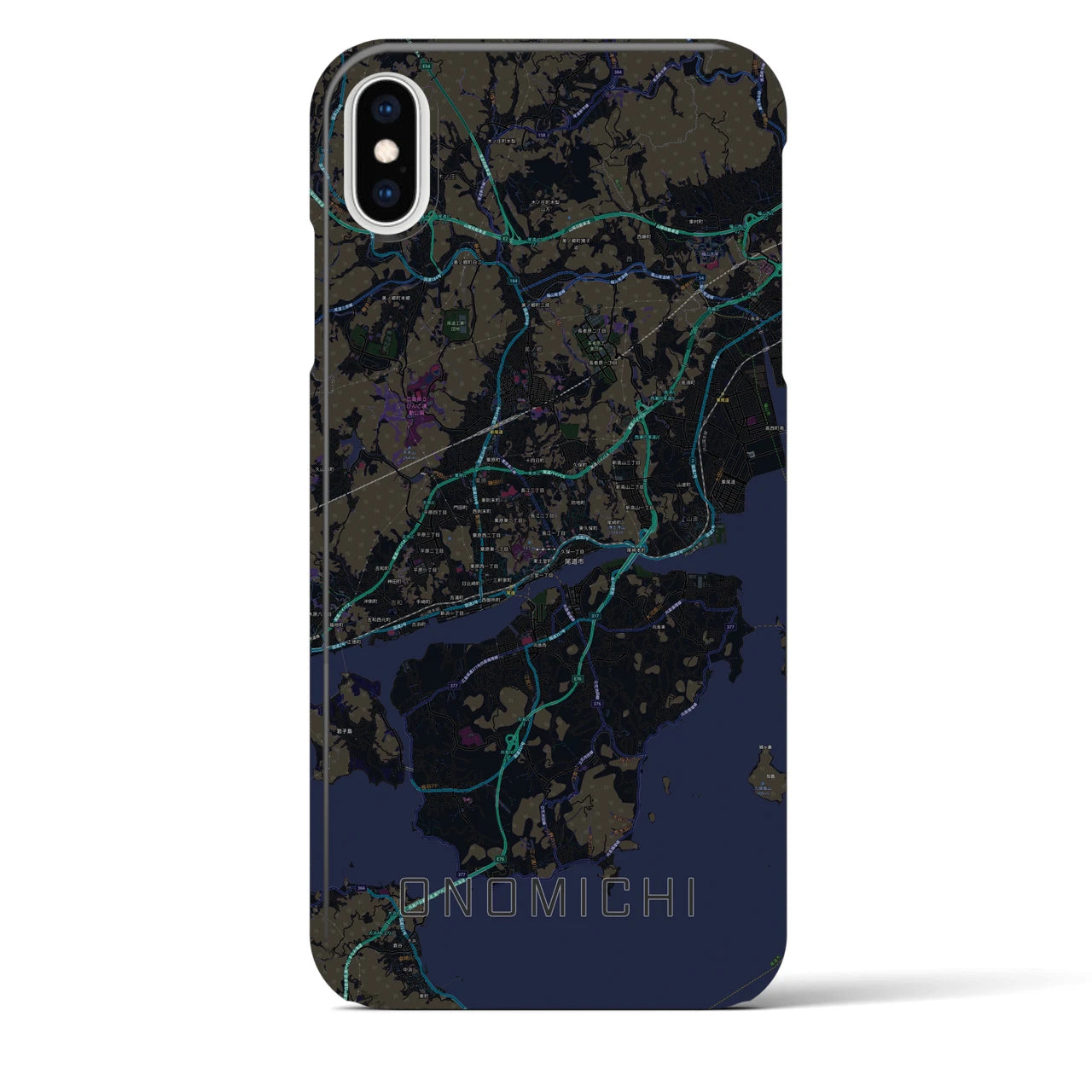 【尾道(広島県)】地図柄iPhoneケース(バックカバータイプ)
