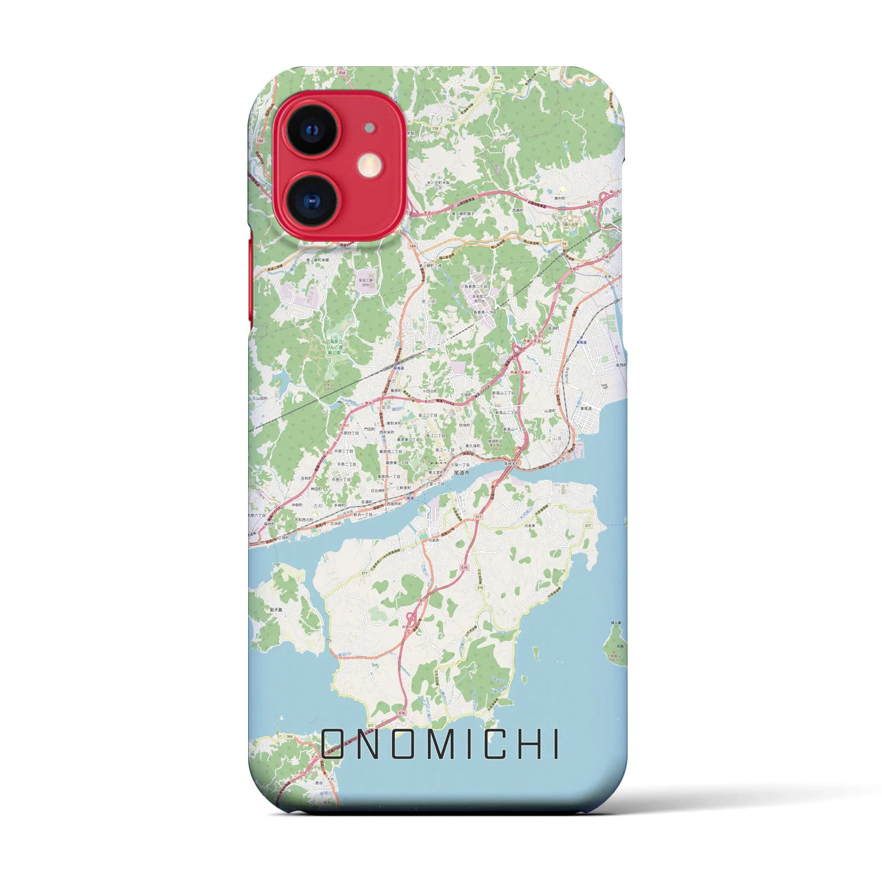 【尾道(広島県)】地図柄iPhoneケース(バックカバータイプ)