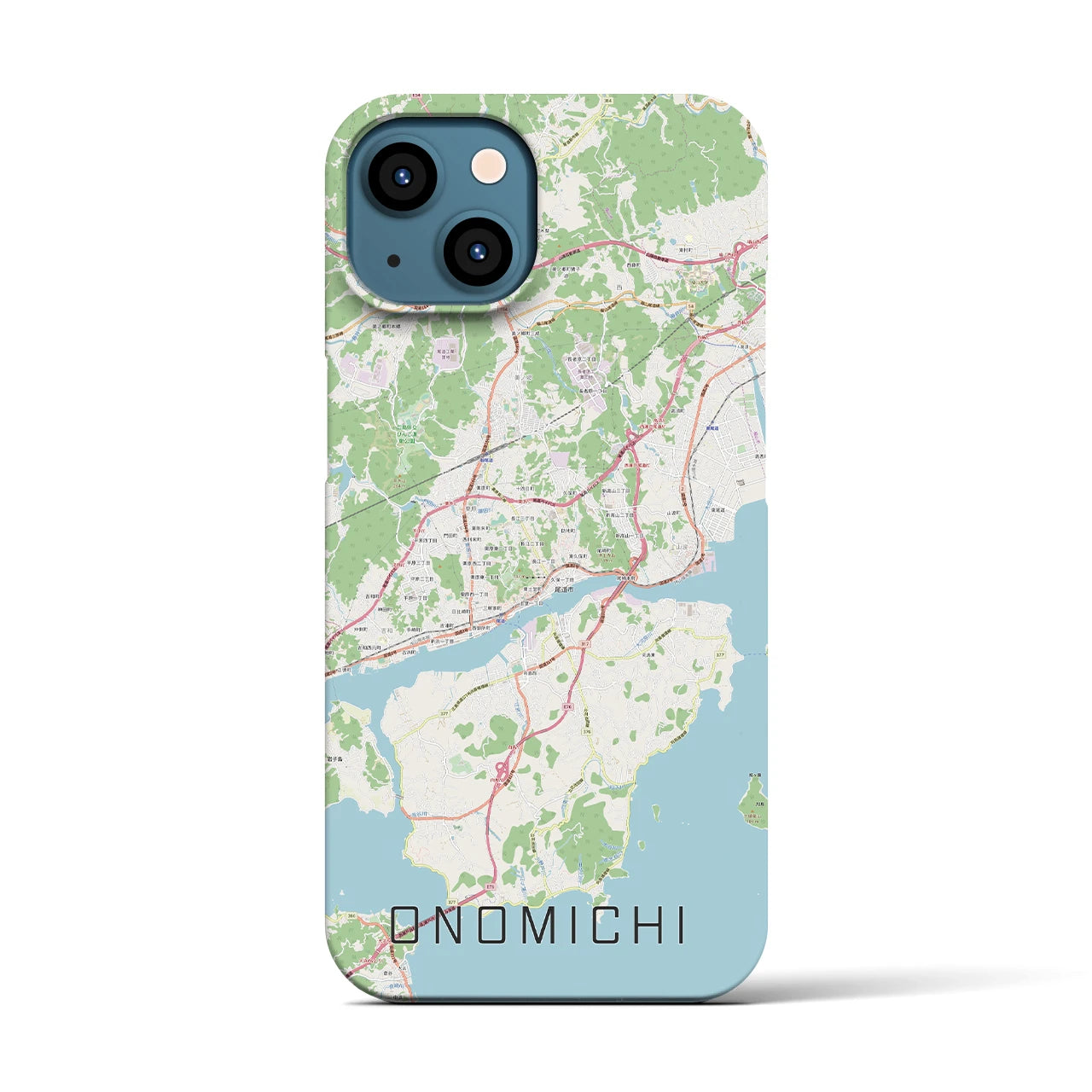 【尾道(広島県)】地図柄iPhoneケース(バックカバータイプ)
