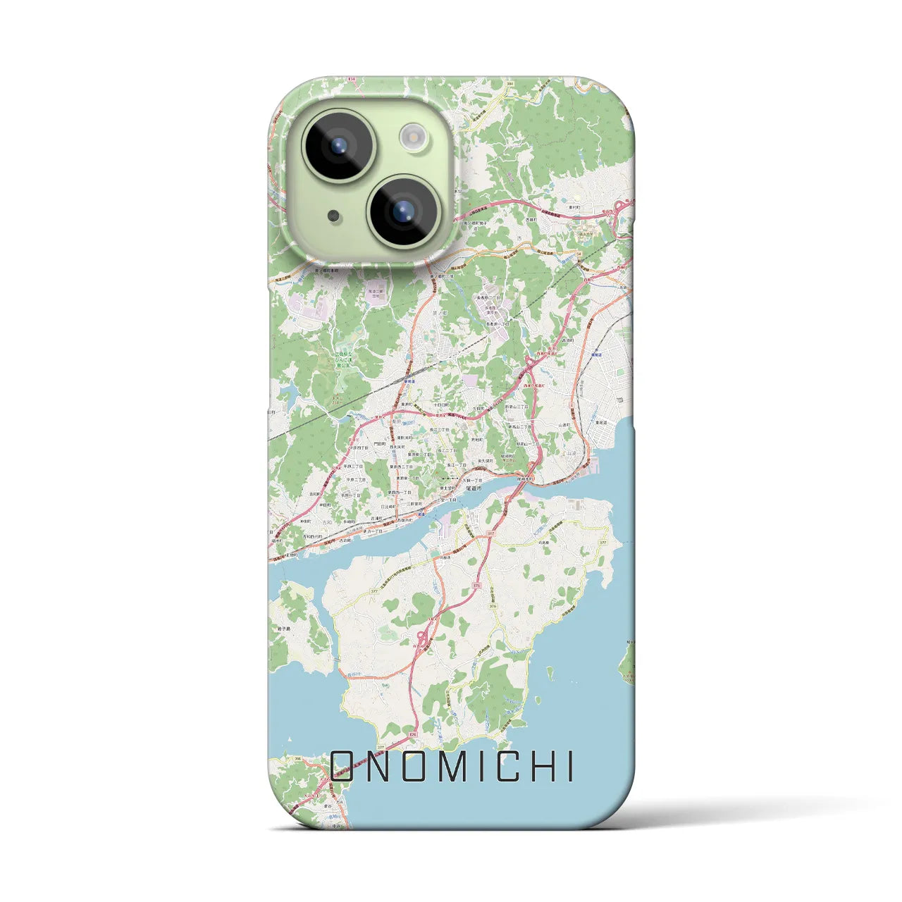 【尾道(広島県)】地図柄iPhoneケース(バックカバータイプ)