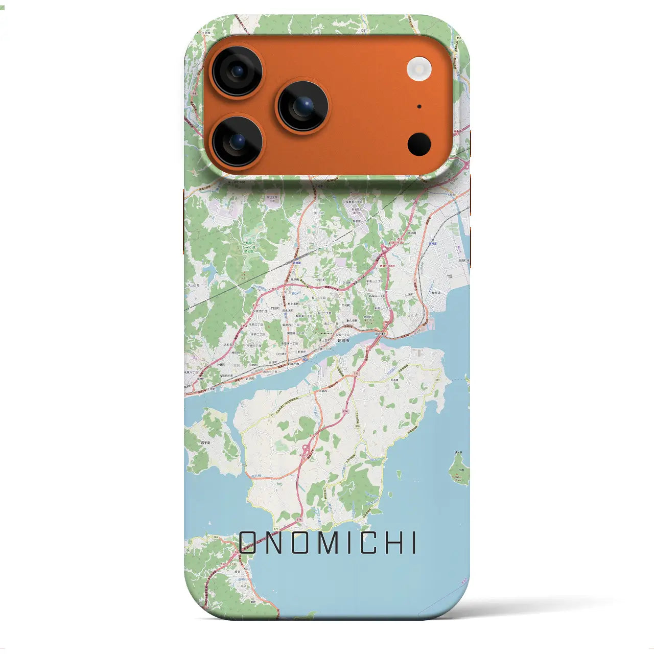 【尾道(広島県)】地図柄iPhoneケース(バックカバータイプ)ナチュラル・iPhone 17 Pro Max 用