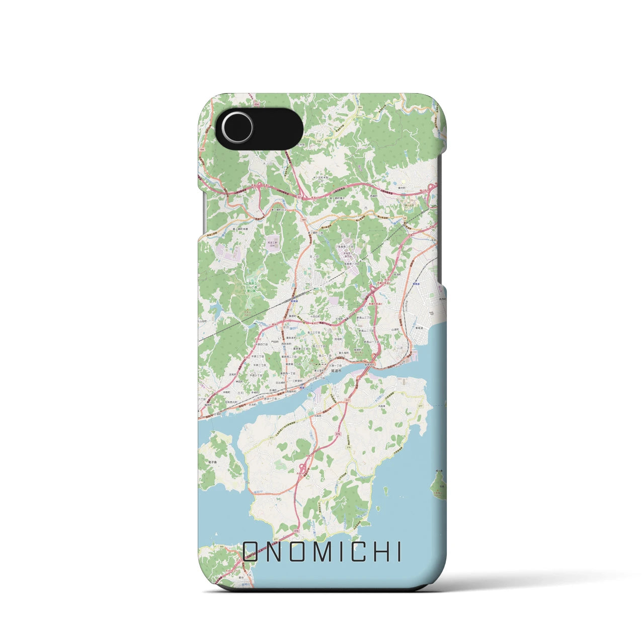 【尾道(広島県)】地図柄iPhoneケース(バックカバータイプ)