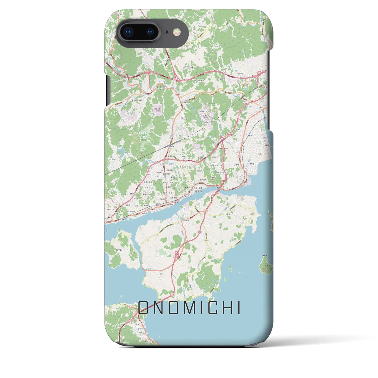 【尾道(広島県)】地図柄iPhoneケース(バックカバータイプ)