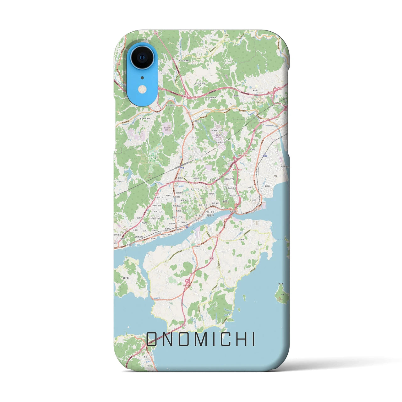 【尾道(広島県)】地図柄iPhoneケース(バックカバータイプ)