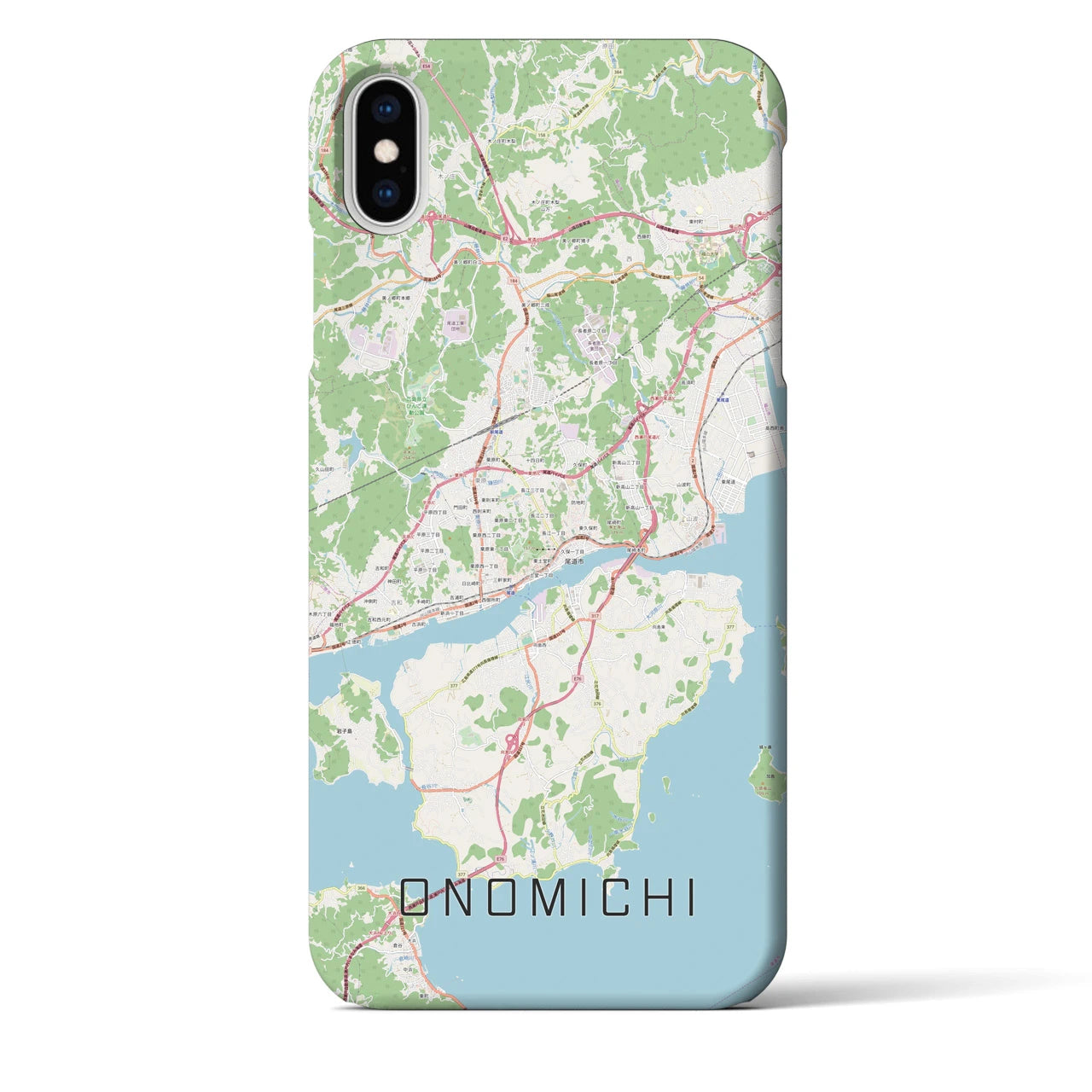【尾道(広島県)】地図柄iPhoneケース(バックカバータイプ)