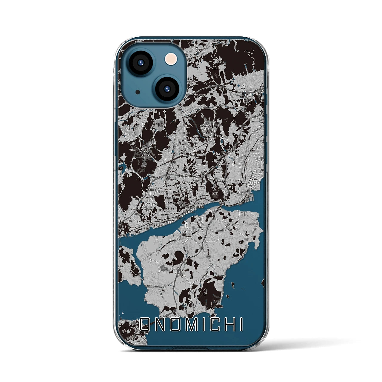 【尾道(広島県)】地図柄iPhoneケース(クリアタイプ)