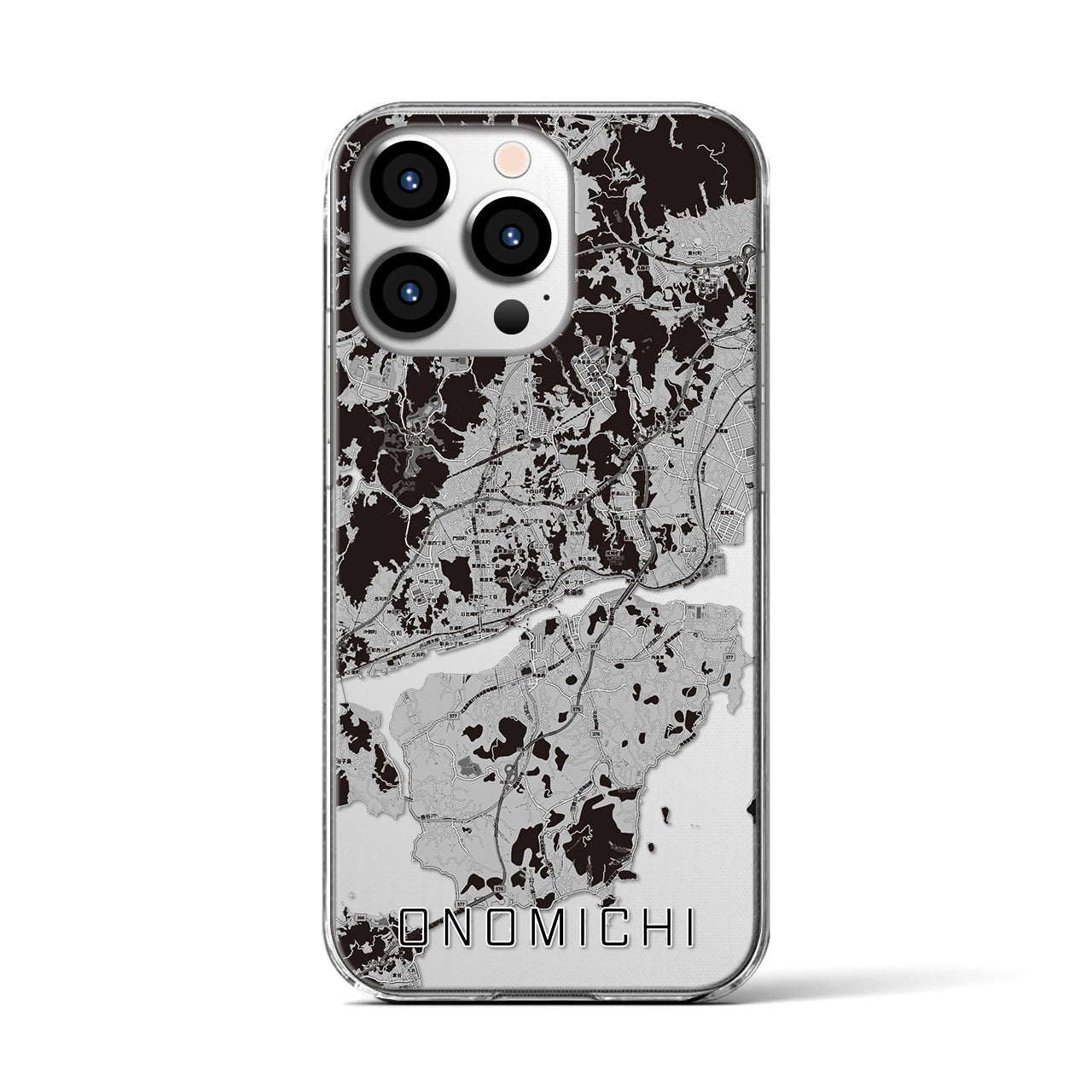 【尾道(広島県)】地図柄iPhoneケース(クリアタイプ)