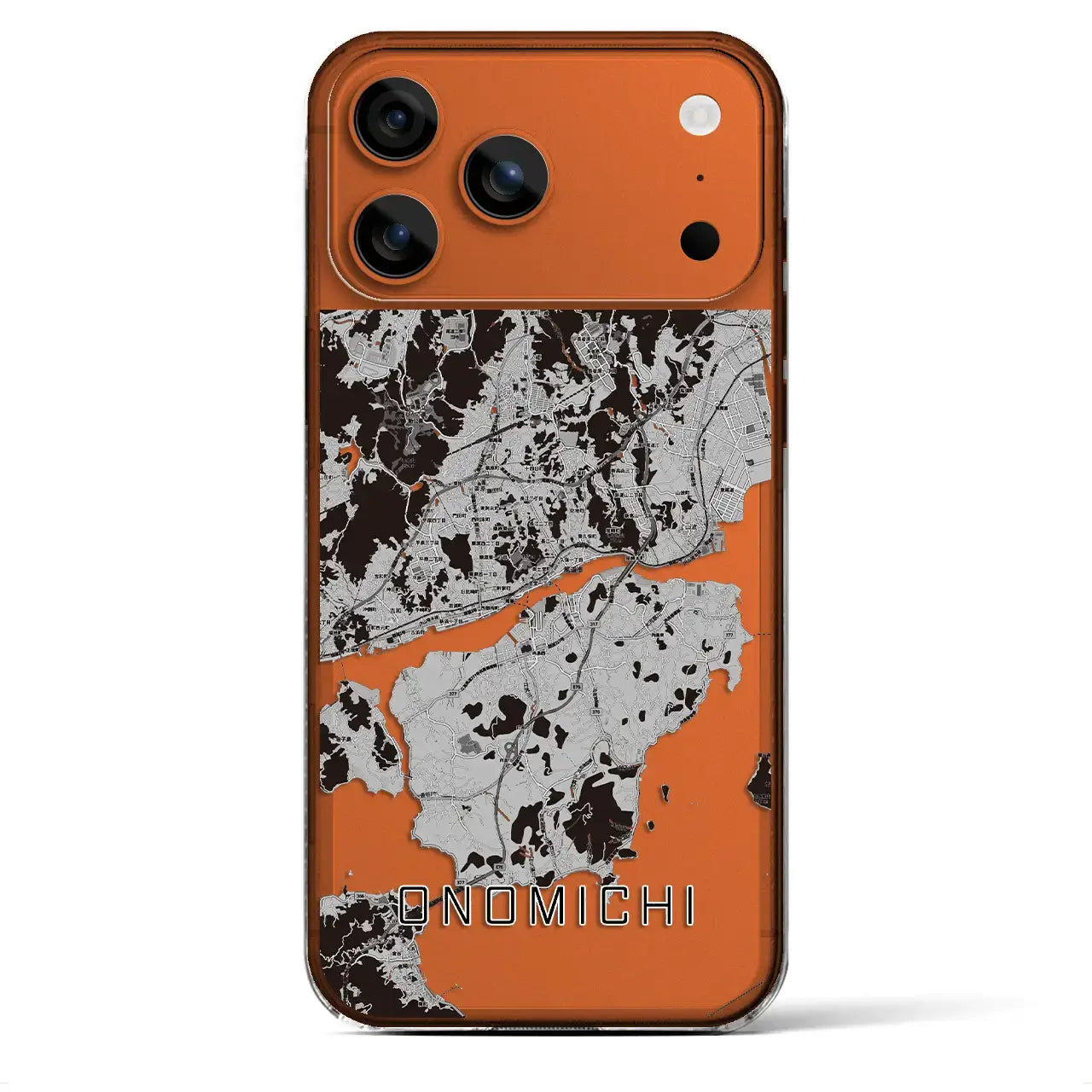 【尾道(広島県)】地図柄iPhoneケース(クリアタイプ)モノトーン・iPhone 17 Pro Max 用