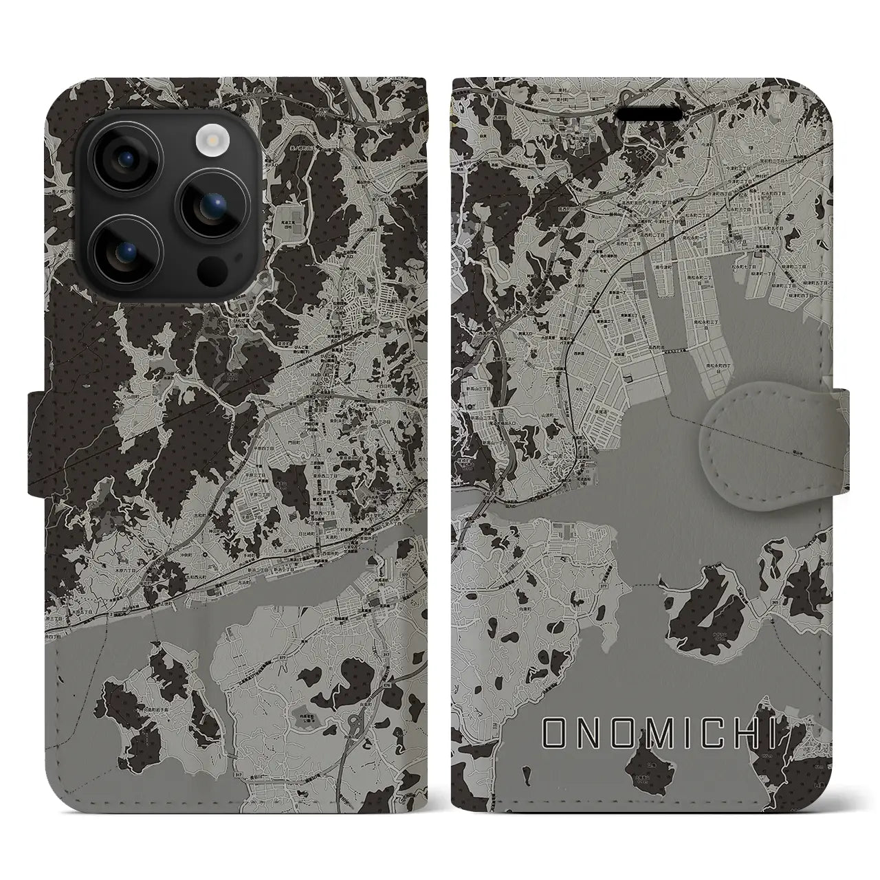 【尾道(広島県)】地図柄iPhoneケース(手帳タイプ)