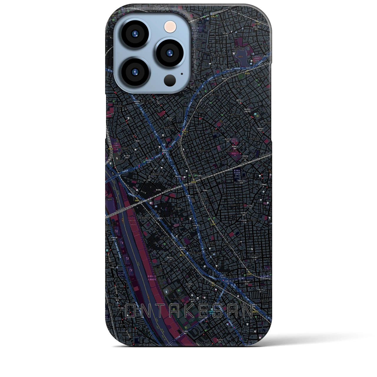 【御嶽山(東京都)】地図柄iPhoneケース(バックカバータイプ)