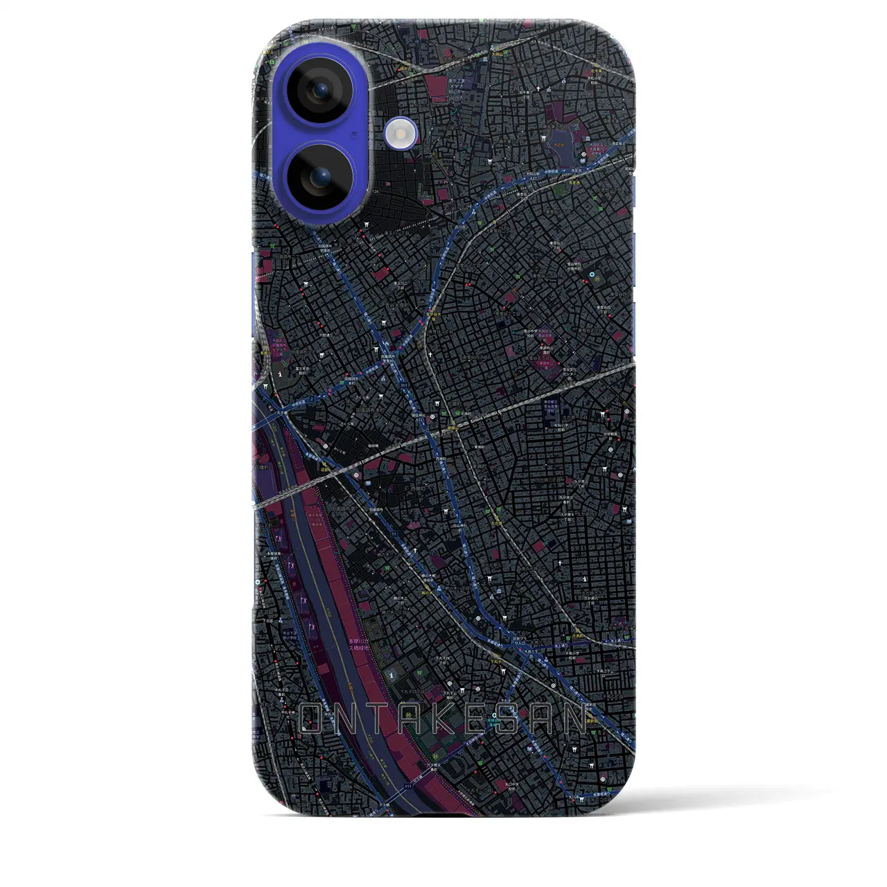 【御嶽山(東京都)】地図柄iPhoneケース(バックカバータイプ)