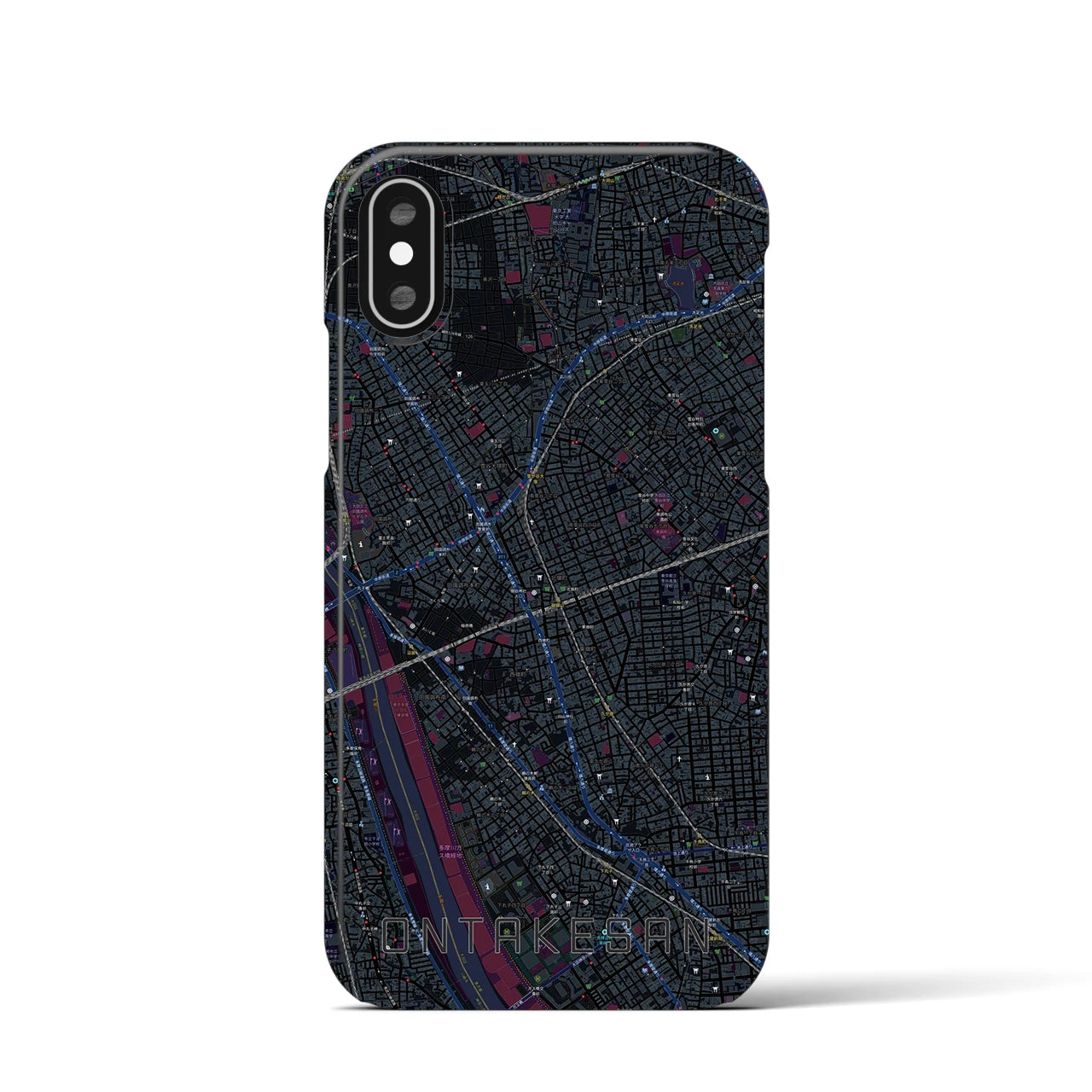 【御嶽山(東京都)】地図柄iPhoneケース(バックカバータイプ)