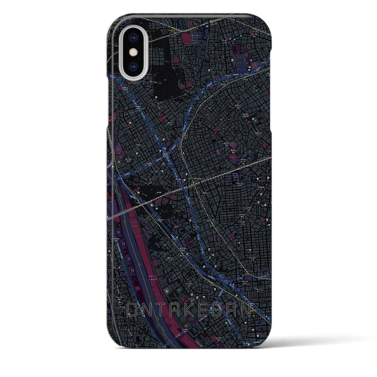【御嶽山(東京都)】地図柄iPhoneケース(バックカバータイプ)