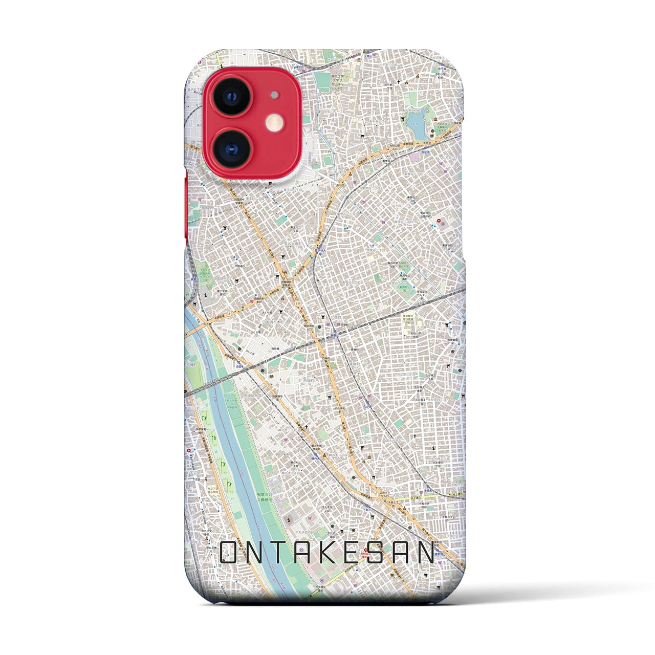 【御嶽山(東京都)】地図柄iPhoneケース(バックカバータイプ)