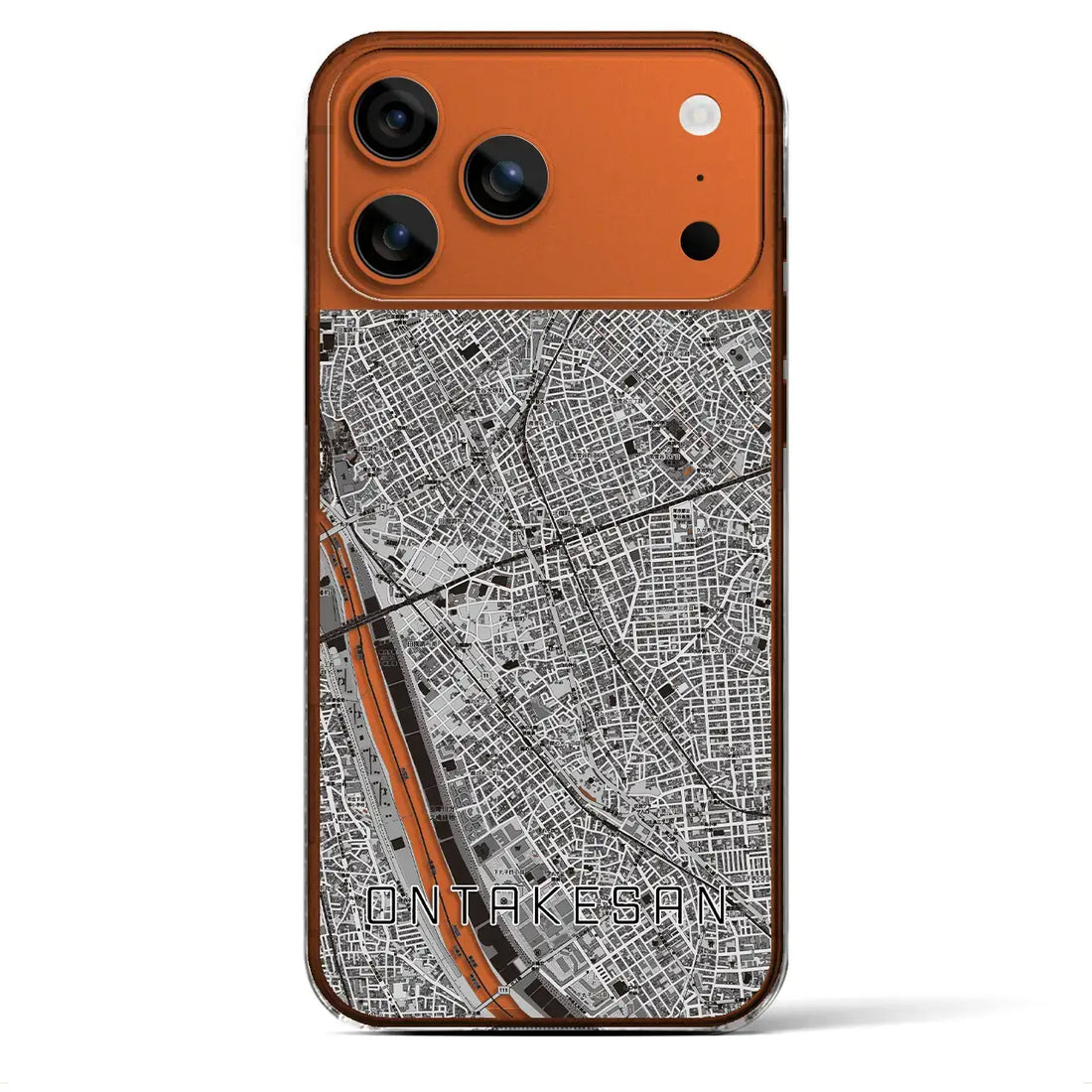 【御嶽山(東京都)】地図柄iPhoneケース(クリアタイプ)モノトーン・iPhone 17 Pro Max 用