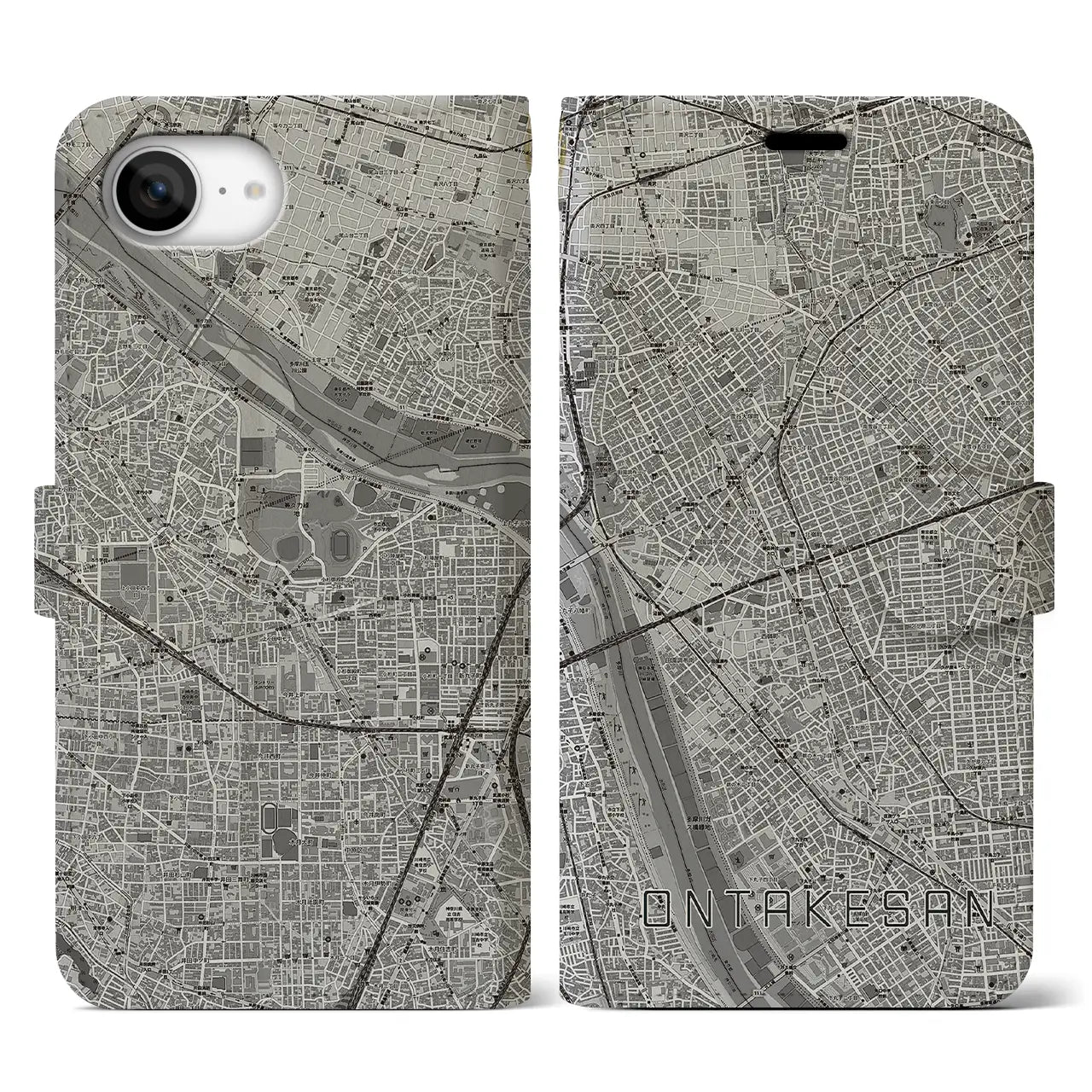 【御嶽山(東京都)】地図柄iPhoneケース(手帳タイプ)