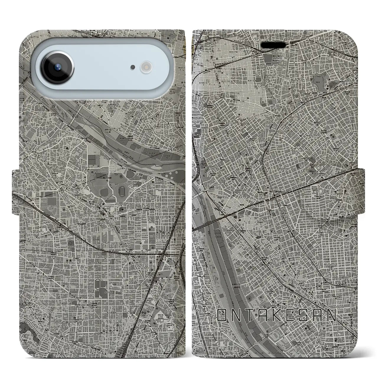 【御嶽山(東京都)】地図柄iPhoneケース(手帳タイプ)