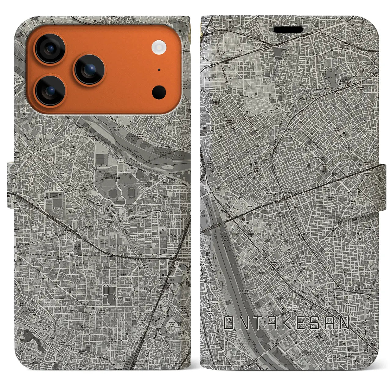 【御嶽山(東京都)】地図柄iPhoneケース(手帳タイプ)