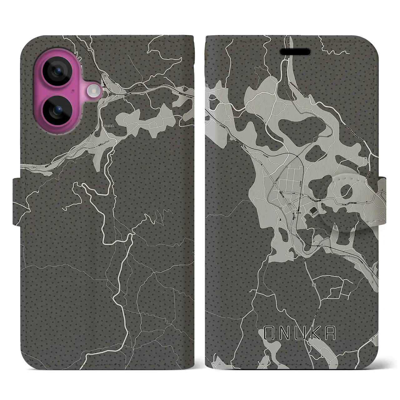 【小奴可(広島県)】地図柄iPhoneケース(手帳タイプ)