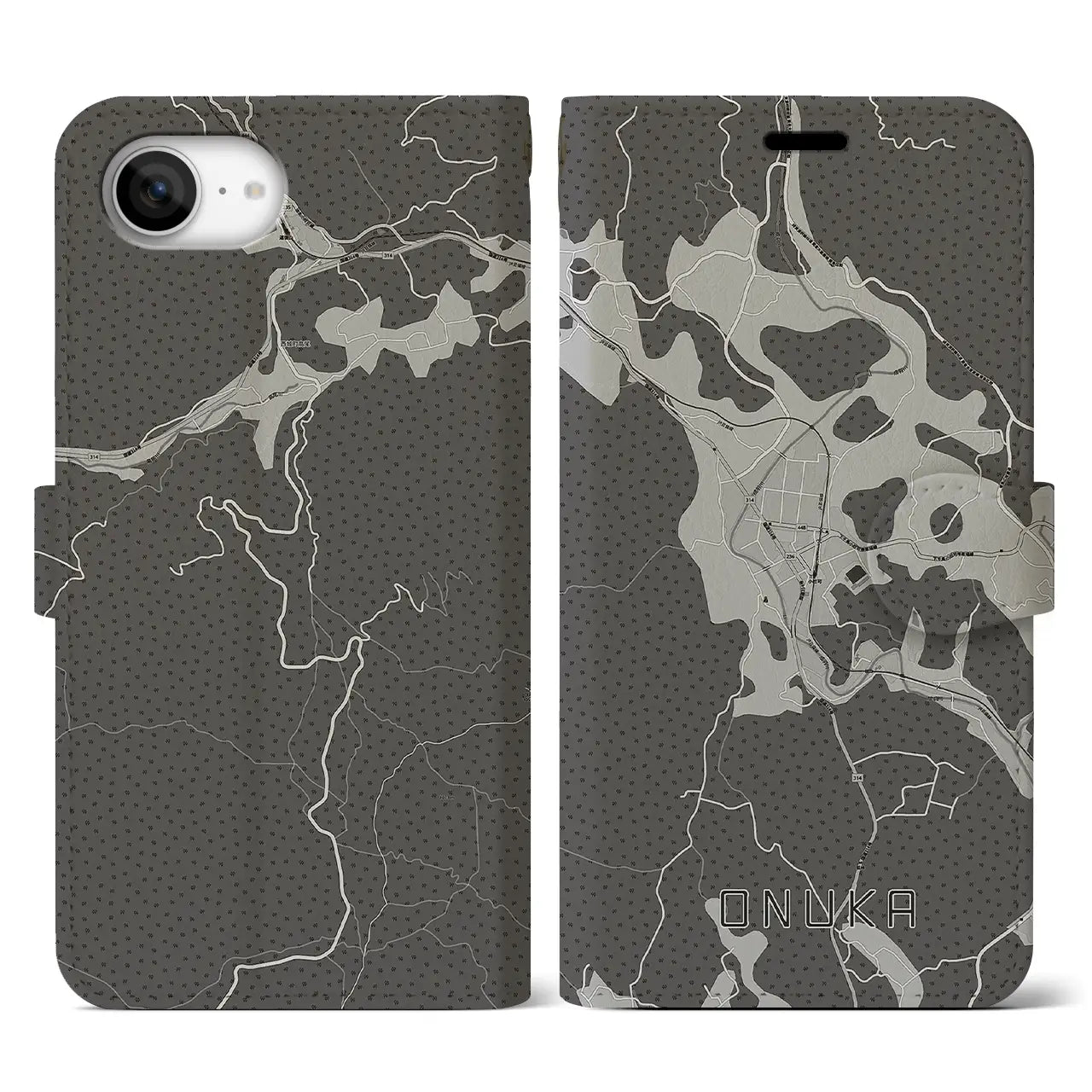 【小奴可(広島県)】地図柄iPhoneケース(手帳タイプ)