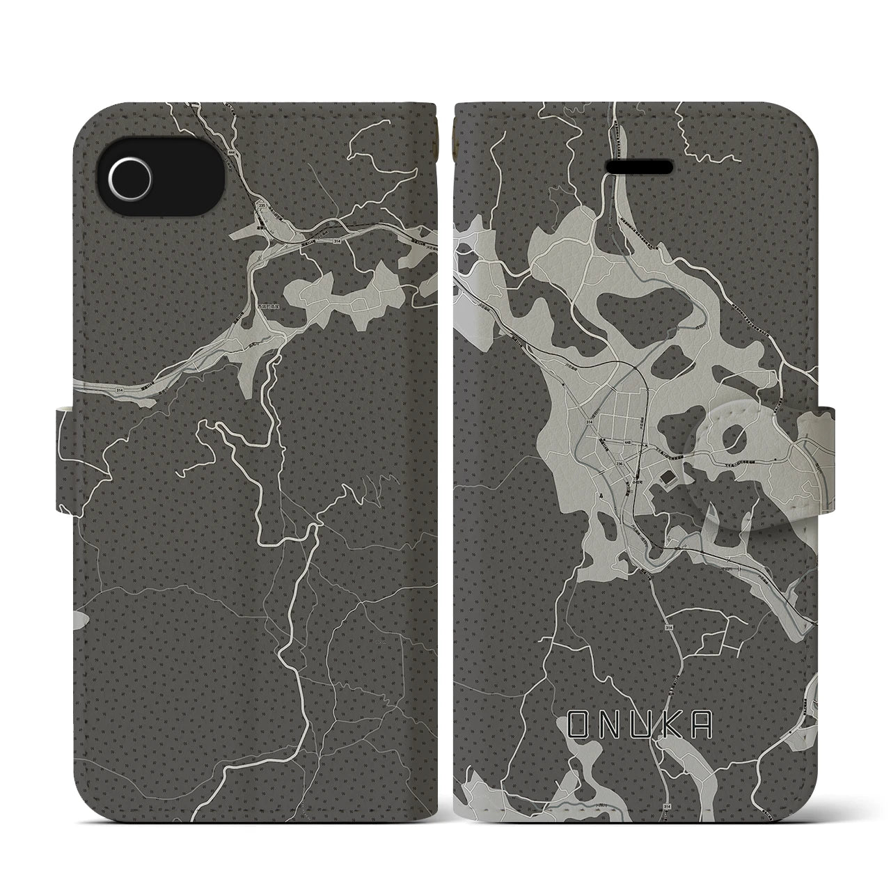 【小奴可(広島県)】地図柄iPhoneケース(手帳タイプ)