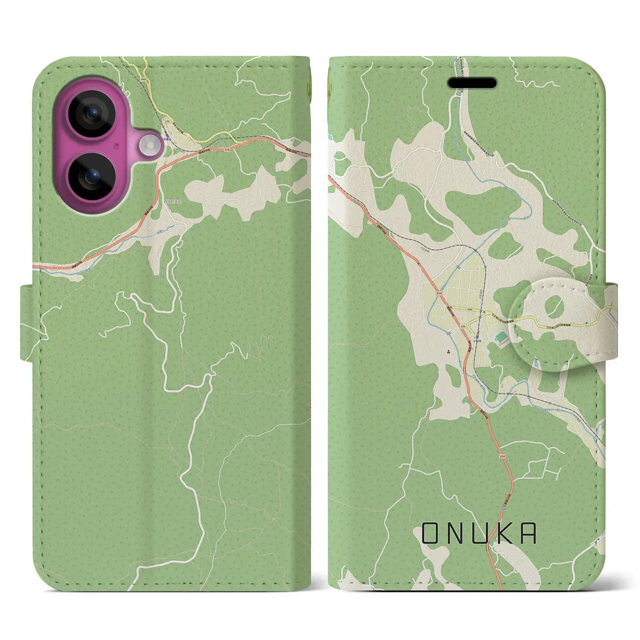 【小奴可(広島県)】地図柄iPhoneケース(手帳タイプ)