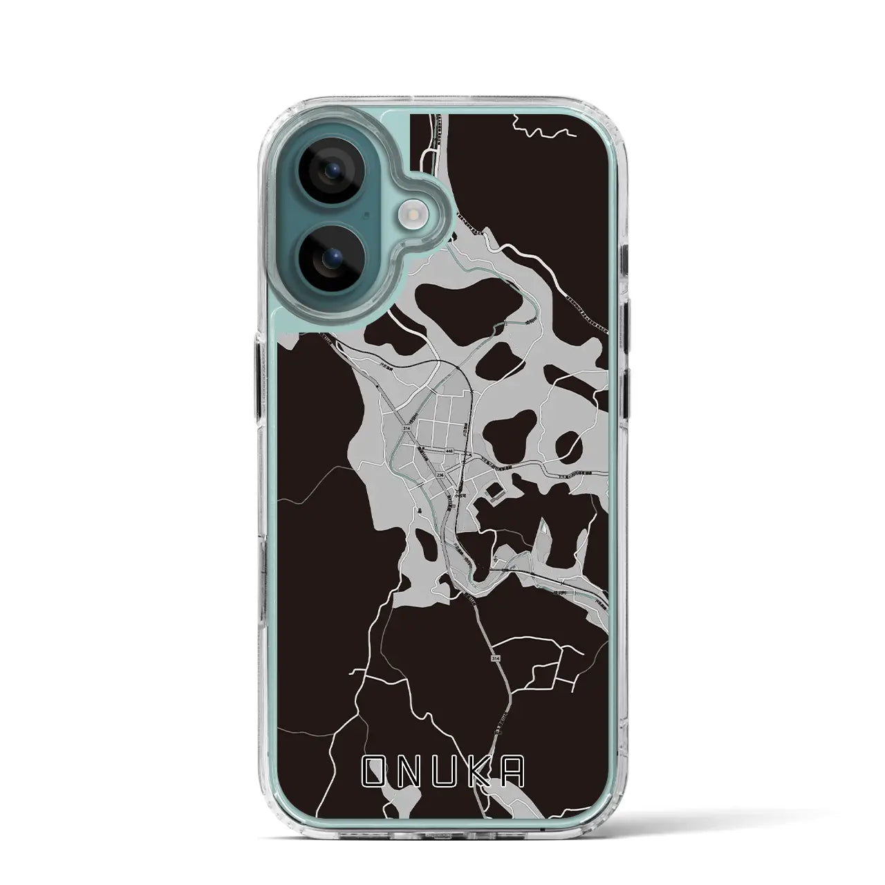 【小奴可(広島県)】地図柄iPhoneケース(MagSafeタイプ)モノトーン・iPhone 16 Pro 用