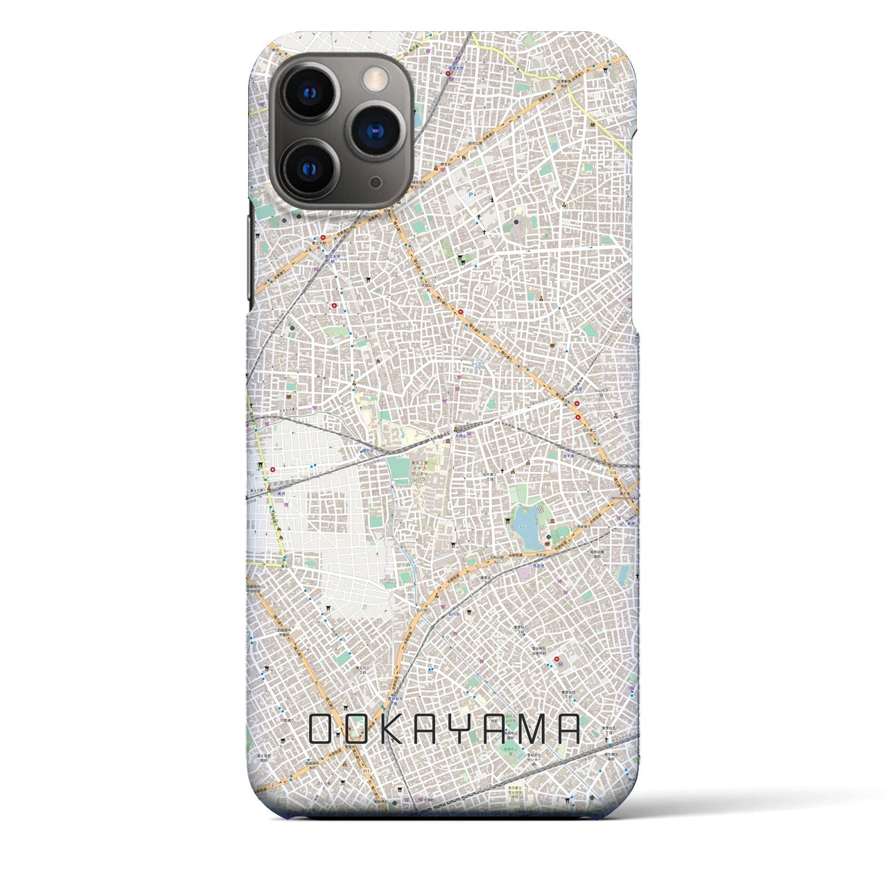 【大岡山(東京都)】地図柄iPhoneケース(バックカバータイプ)