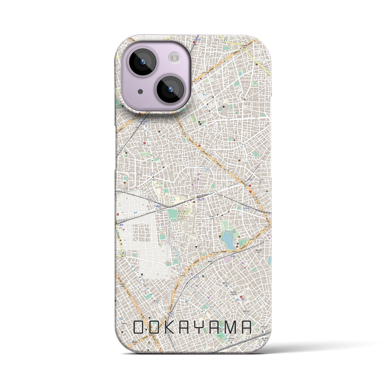 【大岡山(東京都)】地図柄iPhoneケース(バックカバータイプ)
