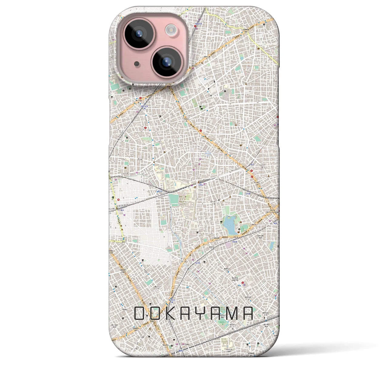 【大岡山(東京都)】地図柄iPhoneケース(バックカバータイプ)
