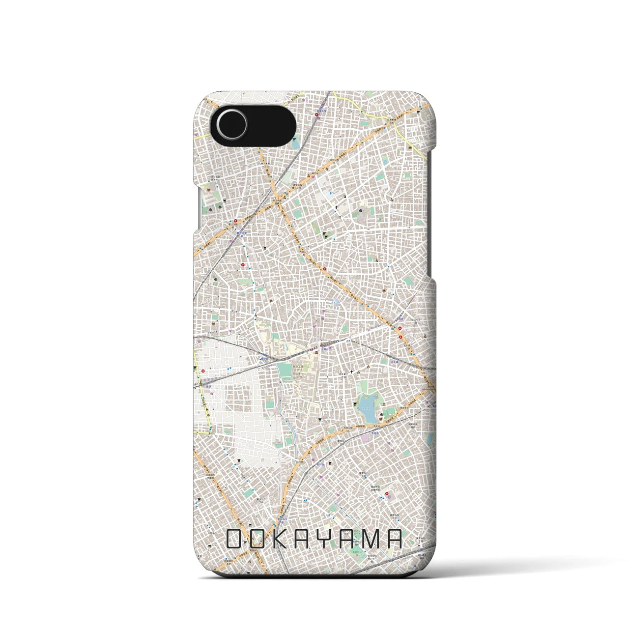 【大岡山(東京都)】地図柄iPhoneケース(バックカバータイプ)
