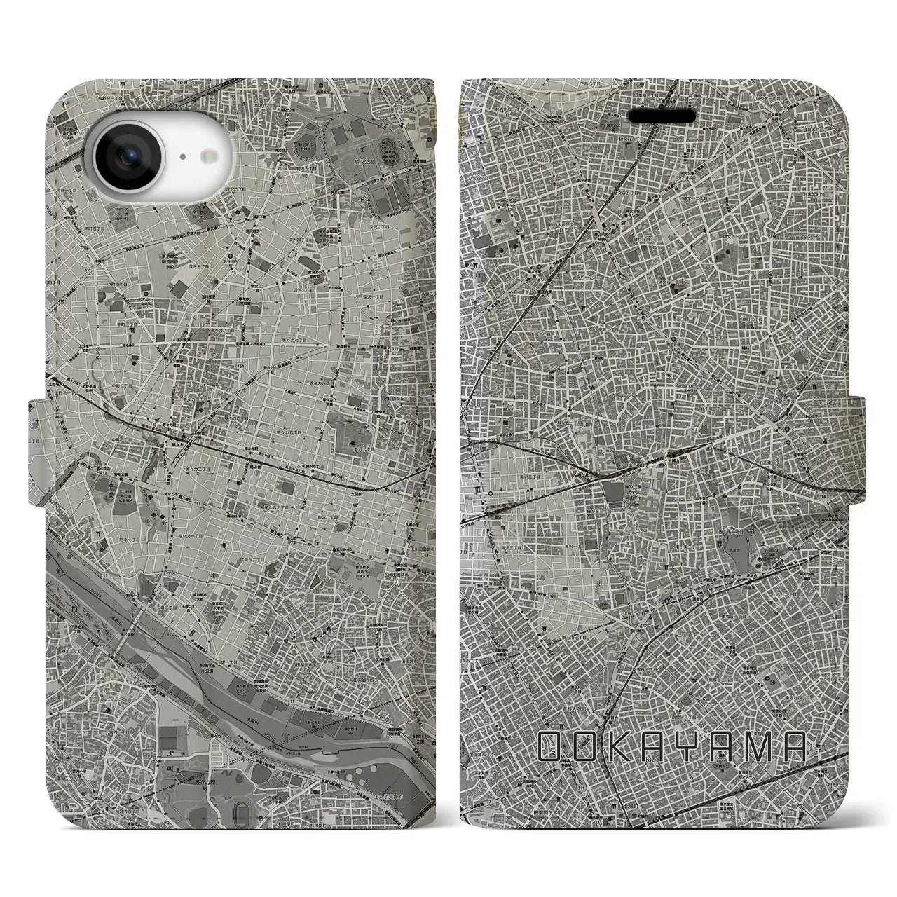 【大岡山(東京都)】地図柄iPhoneケース(手帳タイプ)